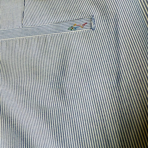 Greg Norman Performance Stretch Shorts Size 40 Blue Pinstripe - Picture 6 of 6